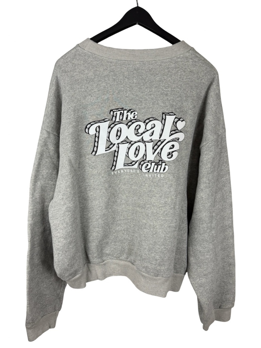 Mens Y2K The Local Love Club Streetwear Oversized Grey Sweatshirt Size L